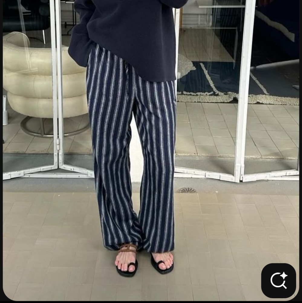 Frame silky stripe pants